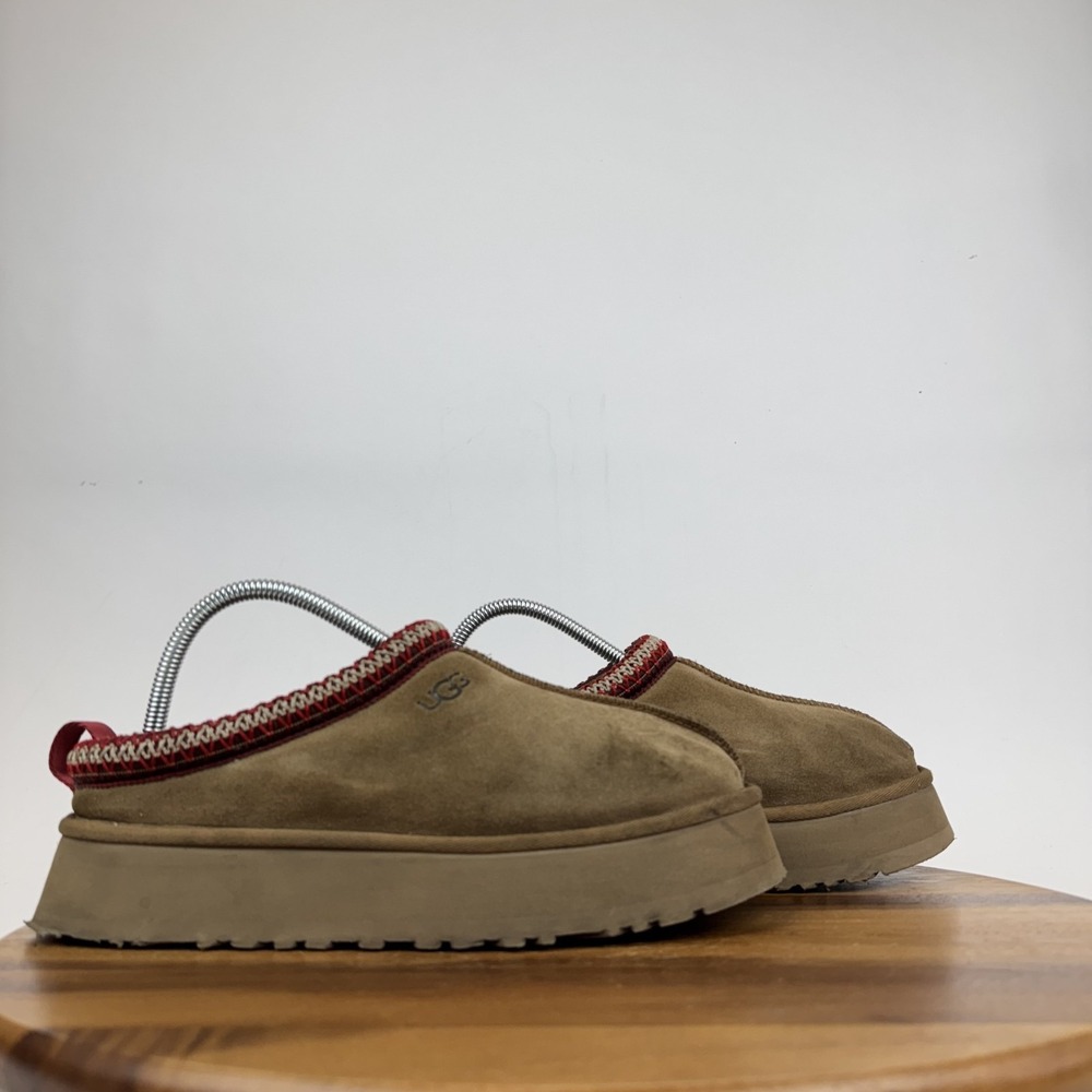 Womens Ugg‎ Tazz II Chestnut Suede Sheepskin Lining Platform Slippers Size 9 M